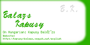 balazs kapusy business card